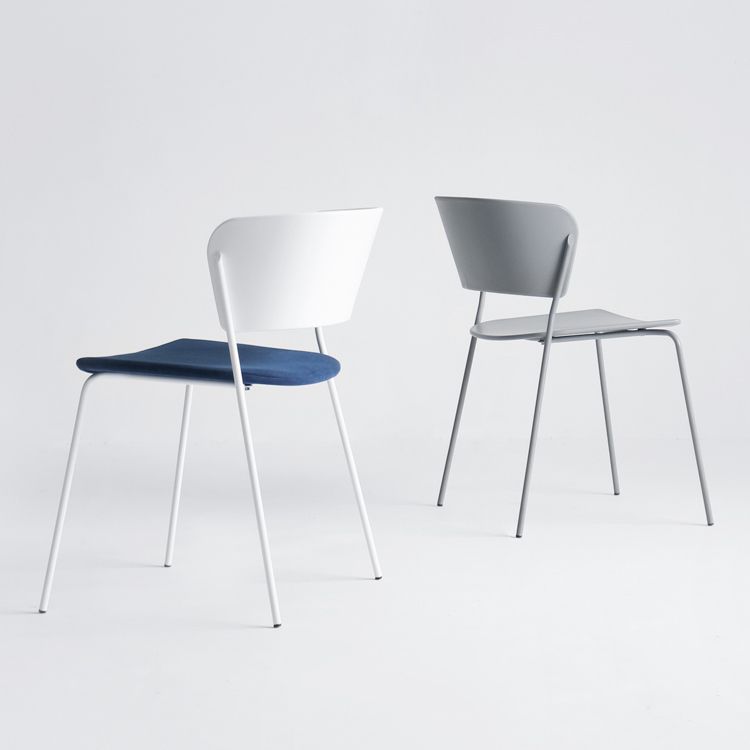 Contemporary Metal Stackable Chairs Kitchen Dining Room Open Back Side Chair Clearhalo ' kitchen&dining_furn' 'Dining Chairs' 'Dining Tables & Seating' 'dining_chair' 'furn' 'furn_dining_chair' 'Furniture' 'furniture_dining_chair' 'Kitchen & Dining Furniture' 'kitchen' 1200x1200_259d0afd-79ea-4648-a1d8-f6b1c663466f