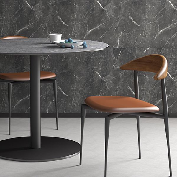 Faux Leather Side Chair Contemporary Open Back Dining Room Chair Clearhalo 'Dining Chairs' 'Dining Tables & Seating' 'dining_chair' 'furn' 'furn_dining_chair' 'Furniture' 'furniture_dining_chair' 'Kitchen & Dining Furniture' 1200x1200_259e2c47-4ed7-4391-b0f5-5184585f1c1b