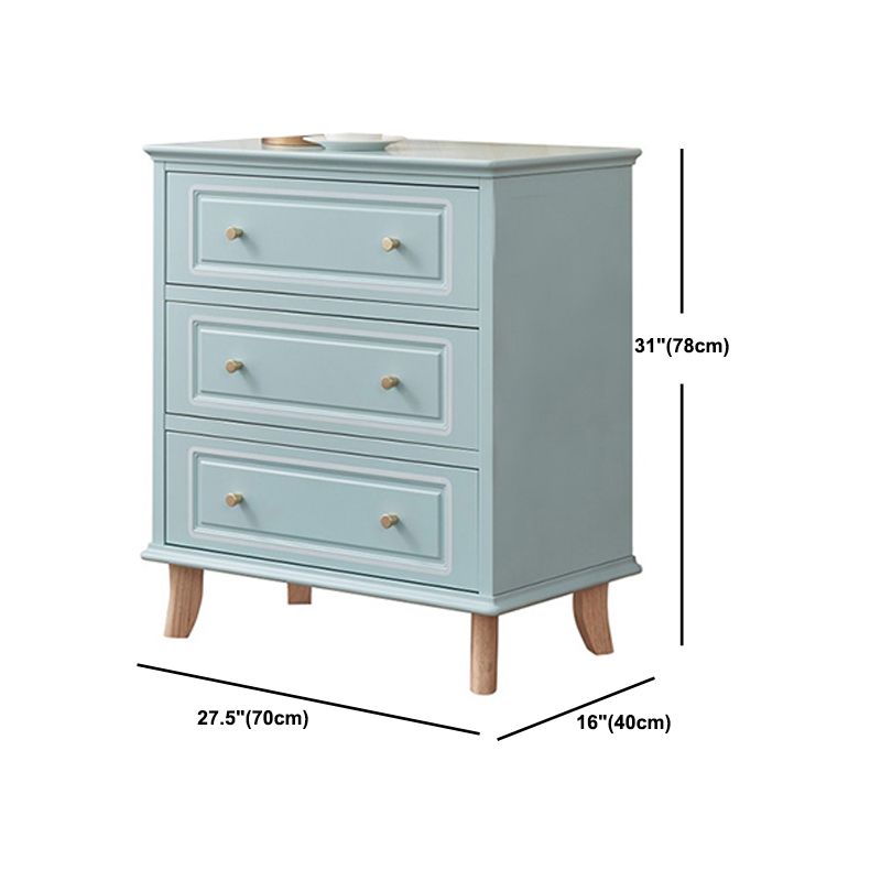 Cofre de acento de rectángulo de madera azul/ blanco contemporáneo con cajones
