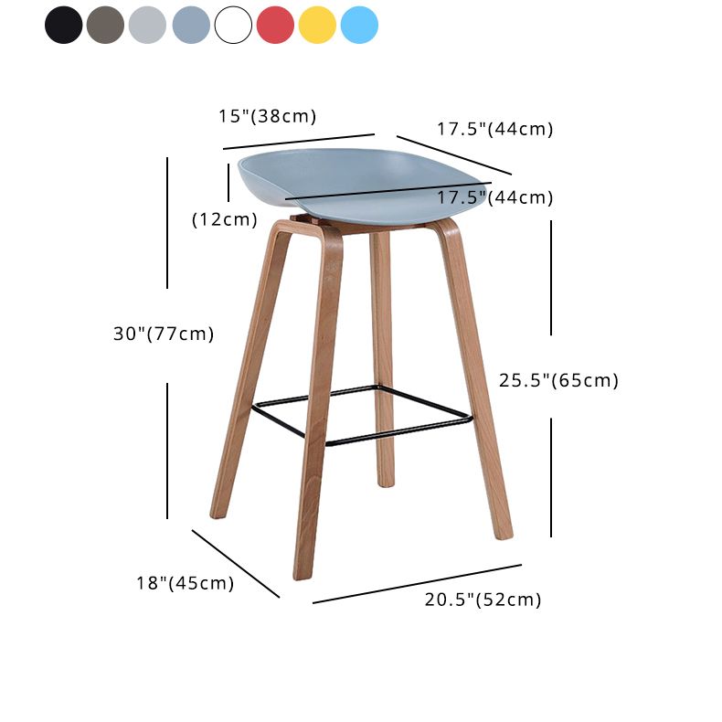 Modern Solid Wood Bar Stool Indoor Bucket Counter Stool with Plastic Seat Clearhalo 'Bar Furniture' 'Bar Stools' 'bar_stools' 'furn' 'furn_bar_stools' 'furniture_bar_stools' 'Kitchen & Dining Furniture' 'kitchen&dining_furn' 'kitchen' 'kitchen_furn' Furniture' 1200x1200_25a19777-77d4-4011-932d-01798a172222