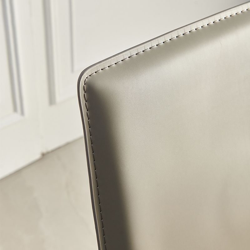 Faux Leather Matte Finish Dining Chair Modern Solid Back Side Chair