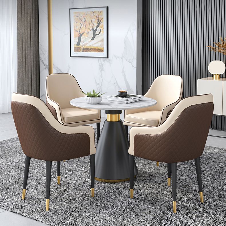 Modern Round Shape Kitchen Dining Table Sintered Stone Top Dining Table with Pedestal Base Clearhalo ' dining_table' 'Dining Tables & Seating' 'Dining Tables' 'furn' 'furn_dining_table' 'Furniture' 'furniture_dining_table' 'Kitchen & Dining Furniture' 'kitchen&dining_furn' 'kitchen' 'kitchen_dining_table' 1200x1200_25a25fef-c2bf-48df-a466-d33400872b1a