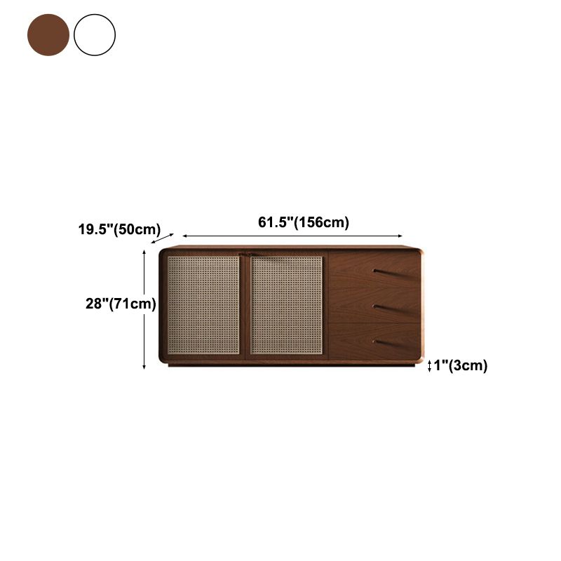 Simplicity Wood 28-inch Height Sideboard Rattan Doors Cupboard for Living Room Clearhalo 'buffet_sideboard' 'Buffets & Sideboards' 'furn' 'furn_buffet_sideboard' 'Furniture' 'Kitchen & Dining Furniture' 1200x1200_25a35e84-de28-4279-a36f-fdb260bde95c