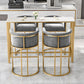 Glam Fabric Upholstered Counter Stool Bucket Seat Low Back Counter Chair
