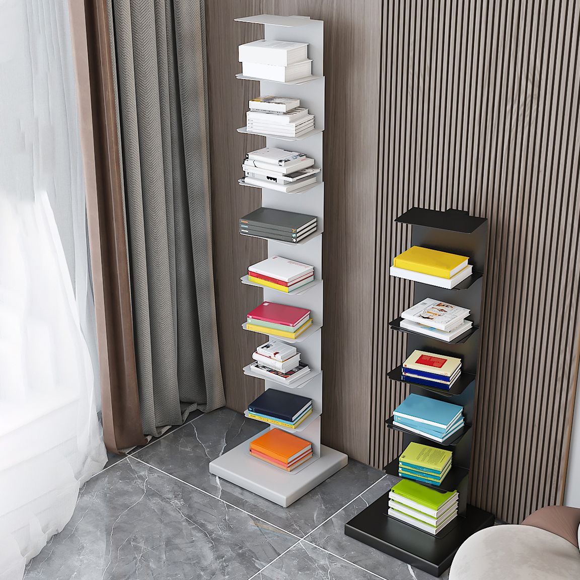 13.78"W Bookshelf Contemporary Style Invisible Bookcase for Home and Office Clearhalo 'Bookcases' 'furn' 'furn_bookcases' 'Furniture' 'furniture_bookcases' 'Office Furniture' 1200x1200_25a4deea-8e30-493d-955e-c476f2c2478c