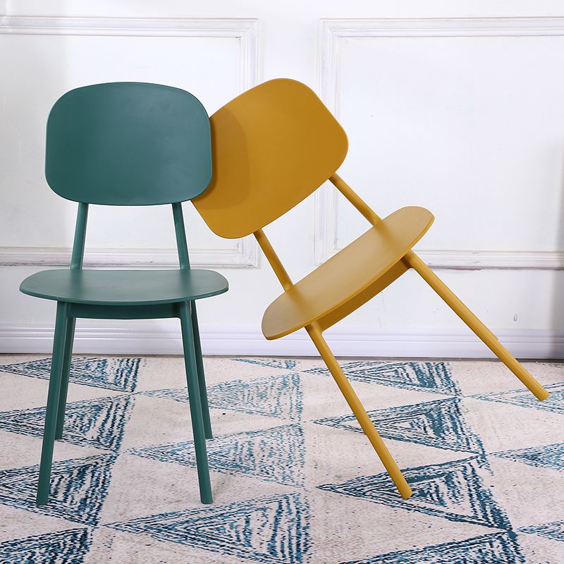 Open Back Armless Dining Chairs Scandinavian Plastic Dining Side Chair (Set of 4) Clearhalo ' kitchen&dining_furn' 'Dining Chairs' 'Dining Tables & Seating' 'dining_chair' 'furn' 'furn_dining_chair' 'Furniture' 'furniture_dining_chair' 'Kitchen & Dining Furniture' 'kitchen' 1200x1200_25a5ccb5-3a8e-4ad3-805b-0f3a8cb4dae9