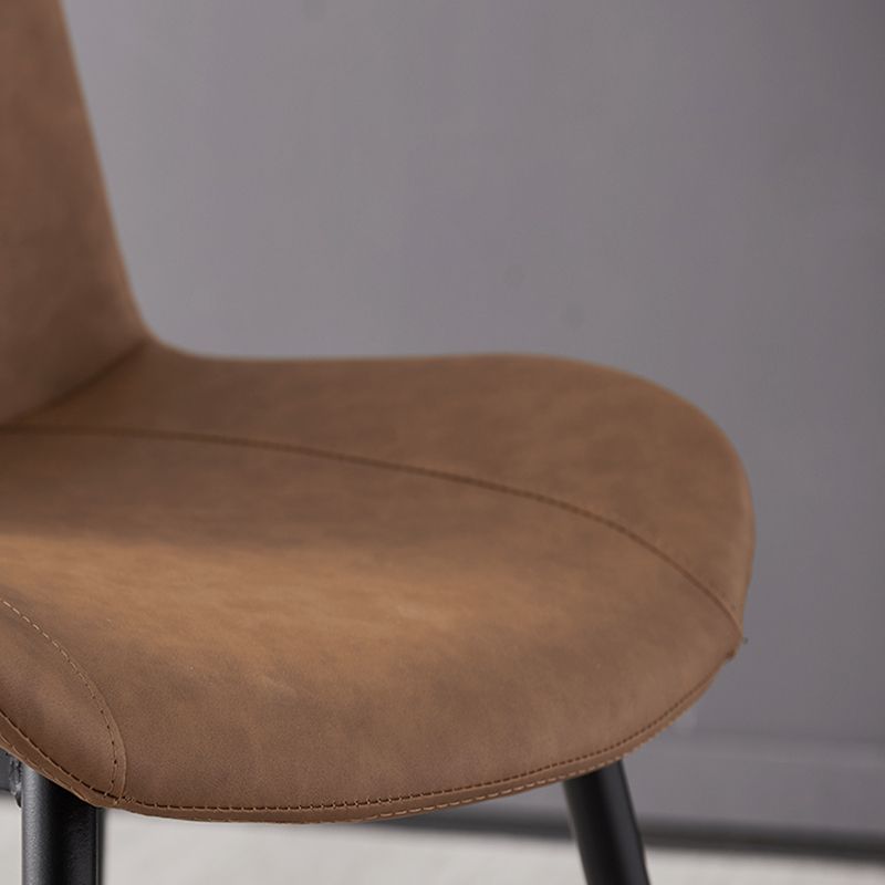 Contemporary Restaurant Solid Back Side Chair Leather Dining Chair Clearhalo ' kitchen&dining_furn' 'Dining Chairs' 'Dining Tables & Seating' 'dining_chair' 'furn' 'furn_dining_chair' 'Furniture' 'furniture_dining_chair' 'Kitchen & Dining Furniture' 'kitchen' 1200x1200_25a6fb52-da45-40a6-bfb7-d427a70a9fc9