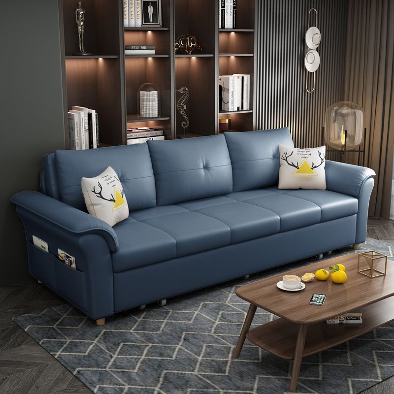 Square Arm Sofa with Loose Back Convertible Sleeper with Storage and Foldable Clearhalo 'furn' 'furn_sofas' 'Furniture' 'furniture_sofas' 'kitchen' 'kitchen_sofas' 'Living Room Furniture' 'Sofa' 'sofas' 1200x1200_25a76719-4075-4a3e-a2bb-c3e3bece6af1