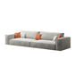 Simple Light-grey Sofa/Sectional with Faux Leather and Pillowed Back Cushions Clearhalo 'furn' 'furn_sectionals' 'Furniture' 'furniture_sectionals' 'kitchen' 'kitchen_sectionals' 'Living Room Furniture' 'Sectionals' 1200x1200_25a88c02-4476-443d-8a02-58e7085f953d