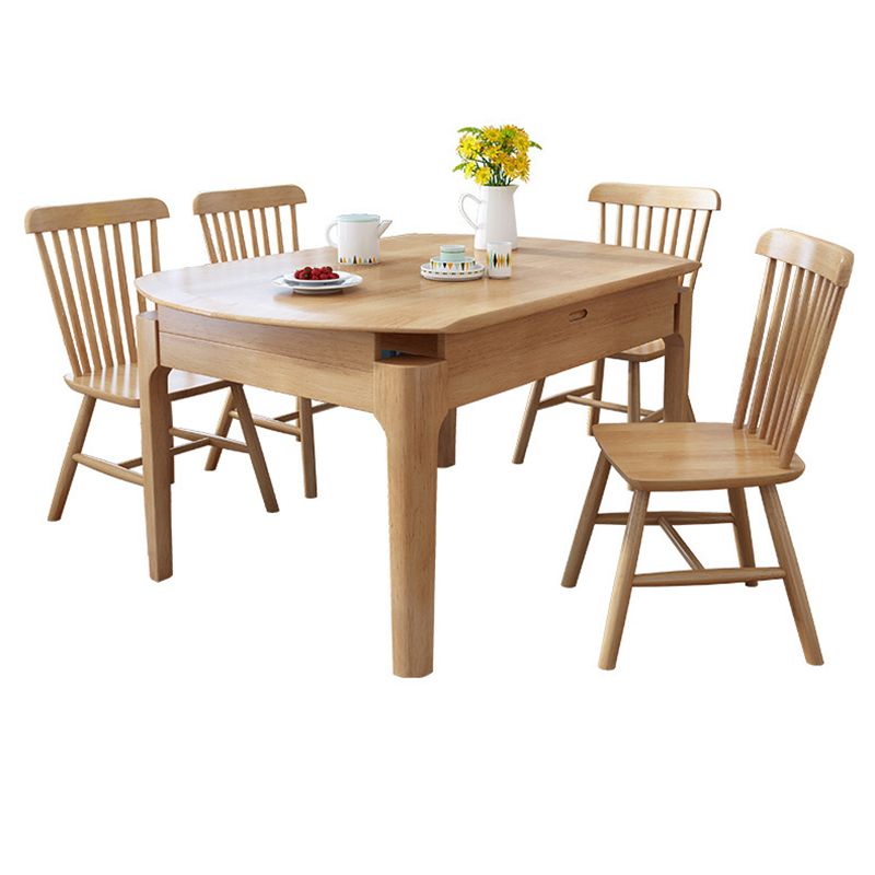 Modern Style Solid Wood Dining Table Rectangle Home Table with 4 Legs for Home Clearhalo ' dining_table' 'Dining Tables & Seating' 'Dining Tables' 'furn' 'furn_dining_table' 'Furniture' 'furniture_dining_table' 'Kitchen & Dining Furniture' 'kitchen&dining_furn' 'kitchen' 'kitchen_dining_table' 1200x1200_25a92740-f039-4205-9ffe-71121b0f8dcf