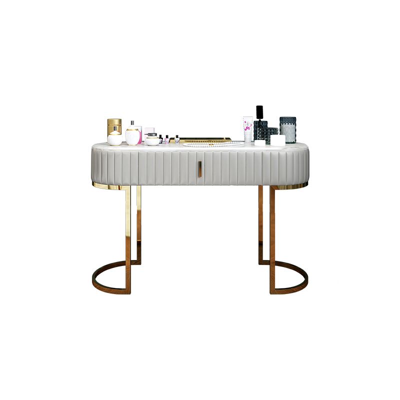 Holzwaschtisch mit Stuhl und Spiegelstein Top Eitelkeit in Grau