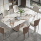 Modern Sintered Stone Dining Room Set with Rectangle Table and Metal Base Home Dining Set Clearhalo 'Dining Room Sets' 'Dining Tables & Seating' 'dining_room_set' 'furn' 'furn_dining_room_set' 'Furniture' 'furniture_dining_room_set' 'Kitchen & Dining Furniture' 'kitchen&dining_furn' 'kitchen' 1200x1200_25aad6e8-72e6-4413-be1d-843ab6067b53