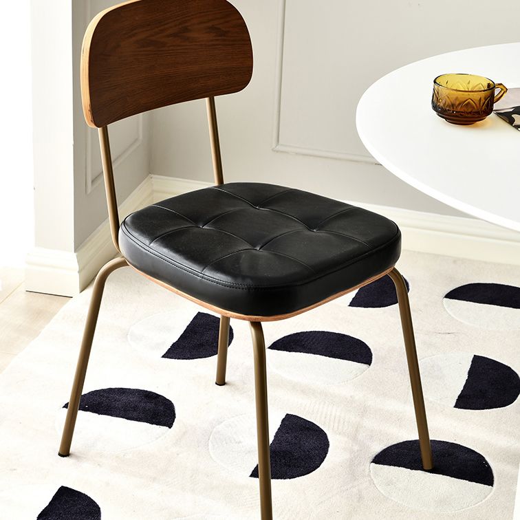 Contemporary Upholstered Armless Chair Indoor Faux Leather Dining Chair