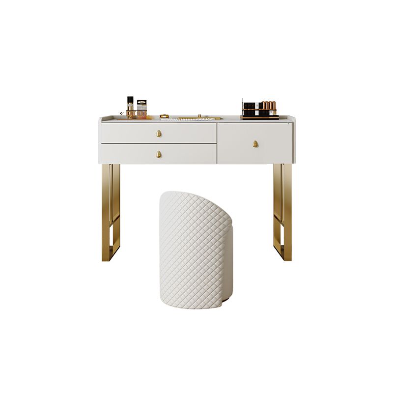 Stone Top Waschtisch Set 3/6 Aufbewahrungsschubladen Schminktisch mit gepolstertem Hocker