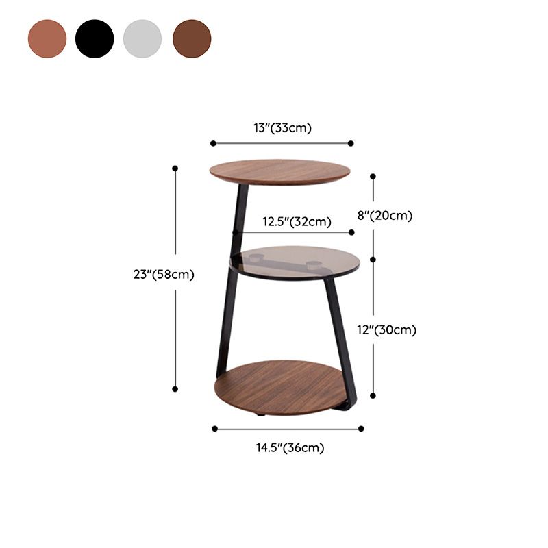 Modern de la mesa redonda de la esquina redonda de 3 niveles con almacenamiento