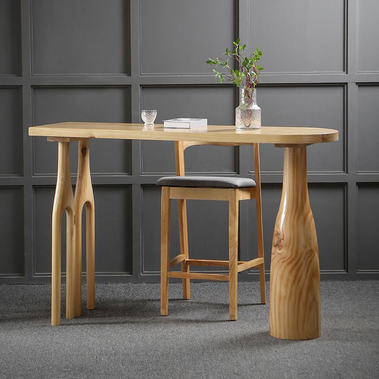 Solid Wood Counter Table with Specialty Table Top Legs Table - 41.3" H Clearhalo 'Bar Furniture' 'Bar Tables' 'bar_tables' 'furn' 'furn_bar_tables' 'Furniture' 'furniture_bar_tables' 'Kitchen & Dining Furniture' 1200x1200_25b39fd9-268d-49e6-99f9-15f2318fbe94