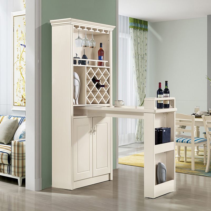 Contemporary Style 1/2 Pieces Wood Rectangular Bar Table Set for Dining Room