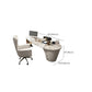 Bureau de bureau en métal Glam Style Stone Writing Bureau avec 3 tiroirs