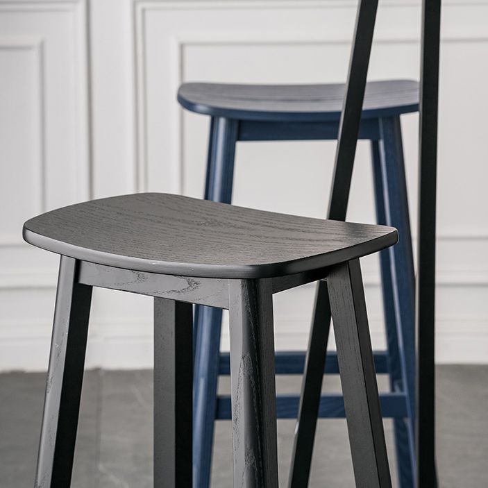 ソリッドウッドバースツールコンテンポラリースタイルのサドルシートアームレススツール