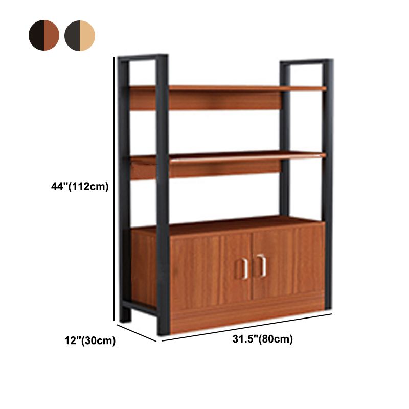 Industrial Etagere Bookshelf Steel Frame Manufactured Wood Shelf Bookshelf with Door Clearhalo 'Bookcases' 'furn' 'furn_bookcases' 'Furniture' 'furniture_bookcases' 'kitchen' 'kitchen_bookcases' 'Living Room Furniture' 'Office Furniture' 1200x1200_25b77974-ab54-4b90-a7b8-c04c11801fdb