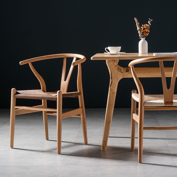Modern Beech Wishbone Side Chair Matte Finish Wood Dining Chair Clearhalo ' kitchen&dining_furn' 'Dining Chairs' 'Dining Tables & Seating' 'dining_chair' 'furn' 'furn_dining_chair' 'Furniture' 'furniture_dining_chair' 'Kitchen & Dining Furniture' 'kitchen' 1200x1200_25b84324-cf37-467d-adff-ba366ba95a82