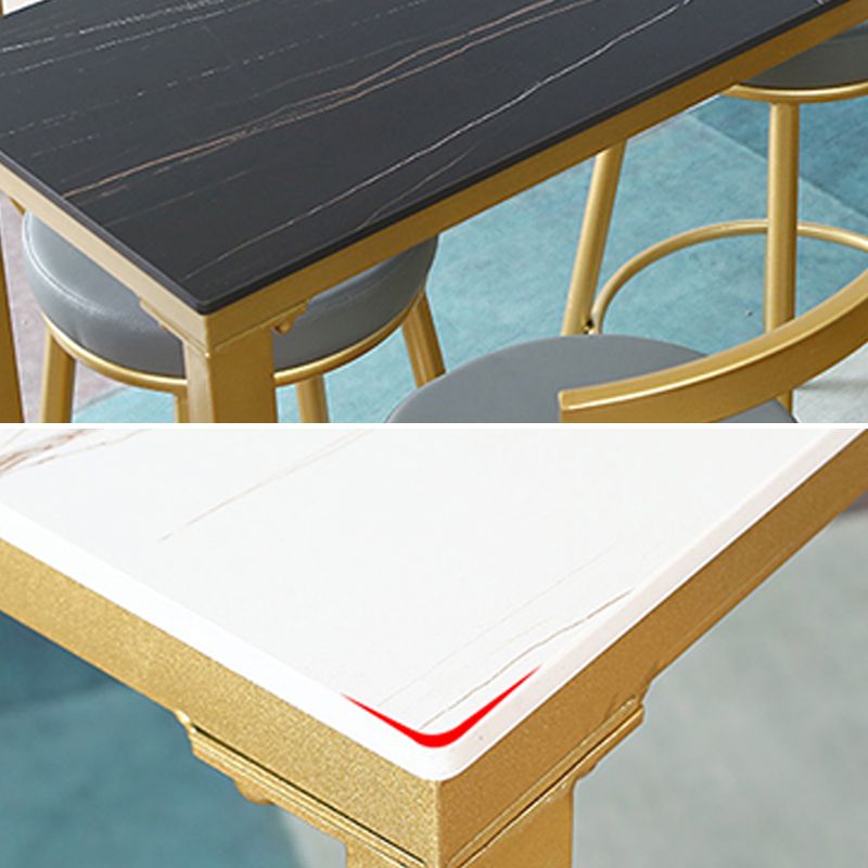 Stone Top Bar Stool Table Glam Style Pub Table with Gold Legs Clearhalo 'Bar Furniture' 'Bar Tables' 'bar_tables' 'furn' 'furn_bar_tables' 'Furniture' 'Kitchen & Dining Furniture' 1200x1200_25b85d2f-53a0-4357-ac7a-a7a32a409ba8
