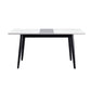 White Stone Dinette Set with Black Legs 1/2/5/7 Pieces Modern Dining Table Set