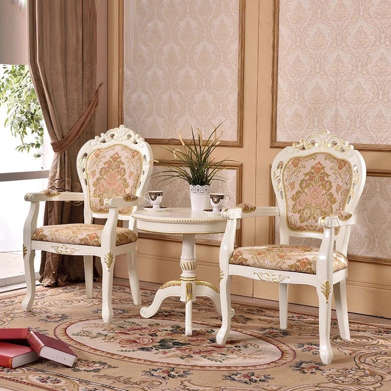 Victorian Upholstered Balcony Side Chair King Louis Back Matte Finish Dining Chair (Set of 2) Clearhalo ' kitchen&dining_furn' 'Dining Chairs' 'Dining Tables & Seating' 'dining_chair' 'furn' 'furn_dining_chair' 'Furniture' 'furniture_dining_chair' 'Kitchen & Dining Furniture' 'kitchen' 1200x1200_25bacfd7-00a1-4b57-bccd-699ddcb3fccd