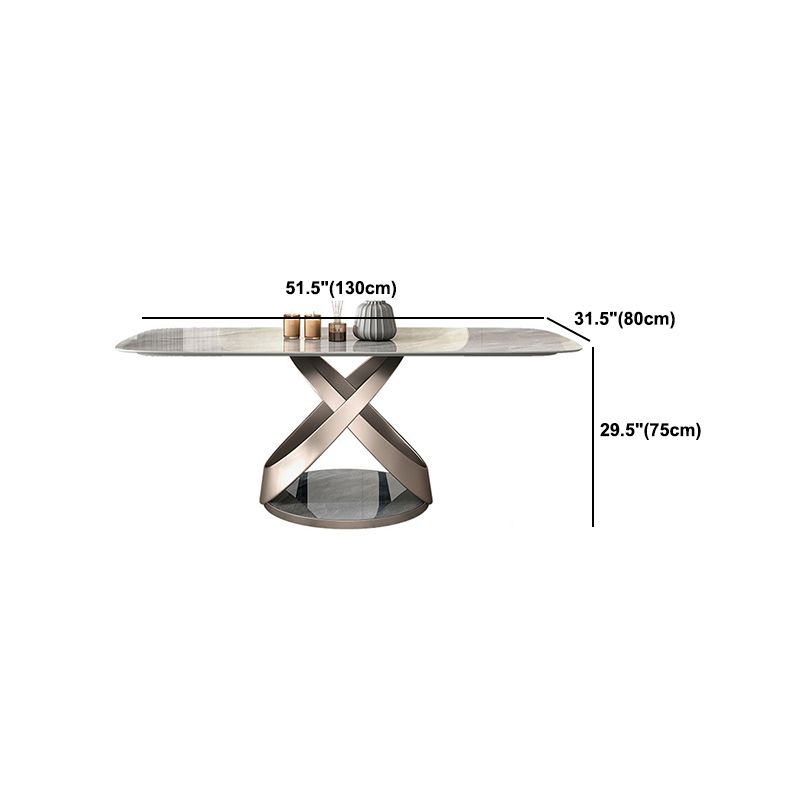 デザイナースタイルの長方形ダイニングセット1/4/5/6ピース焼結ストーントップダイナーテーブルセット