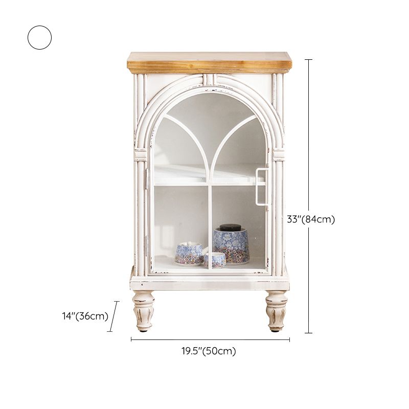 Mid-century Modern Distressed Wooden Cabinet Rectangle Accent Cabinet