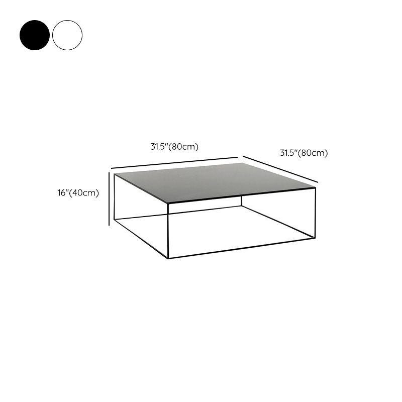 Mid-Century Modern Iron Square Coffee Table with Frame Base Coffee Table Clearhalo 'Coffee & Accent Tables' 'Coffee Tables' 'coffee_tables' 'furn' 'furn_coffee_tables' 'Furniture' 'Living Room Furniture' 1200x1200_25bc0c06-f73d-4ee7-814e-af70963c4b5f
