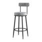 Glam Metal Upholstered Barstool Living Room Bar Stool with Iron Legs and Low Back Clearhalo 'Bar Furniture' 'Bar Stools' 'bar_stools' 'furn' 'furn_bar_stools' 'furniture_bar_stools' 'Kitchen & Dining Furniture' 'kitchen&dining_furn' 'kitchen' 'kitchen_furn' Furniture' 1200x1200_25bcb88d-9dd0-4314-868d-cafe87cac678