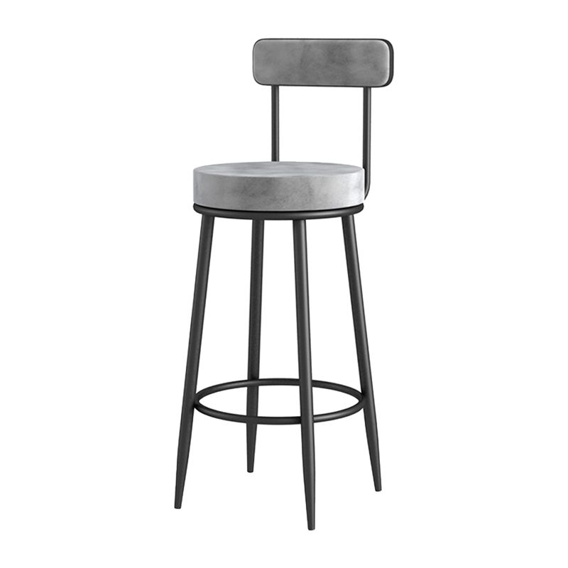 Glam Metal Upholstered Barstool Living Room Bar Stool with Iron Legs and Low Back Clearhalo 'Bar Furniture' 'Bar Stools' 'bar_stools' 'furn' 'furn_bar_stools' 'furniture_bar_stools' 'Kitchen & Dining Furniture' 'kitchen&dining_furn' 'kitchen' 'kitchen_furn' Furniture' 1200x1200_25bcb88d-9dd0-4314-868d-cafe87cac678
