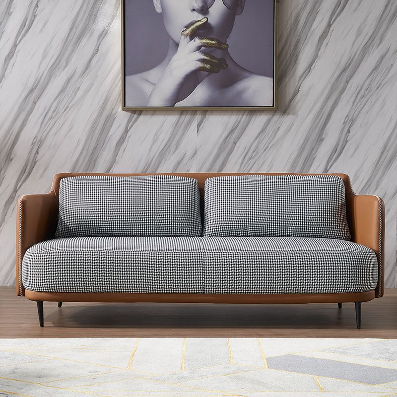 Modern Cotton Square Arm Sofa 29.9 "W with Bolster Pillows for Living Room Clearhalo 'furn' 'furn_sofas' 'Furniture' 'furniture_sofas' 'kitchen' 'kitchen_sofas' 'Living Room Furniture' 'Sofa' 'sofas' 1200x1200_25be87b0-d1c2-4bb1-8b33-9f3e5c5d7512