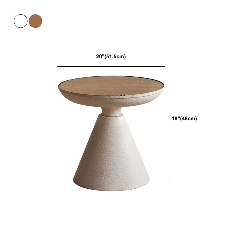 Tavolo da parte superiore rotondo in legno 18,9 "Fine piedistallo alto