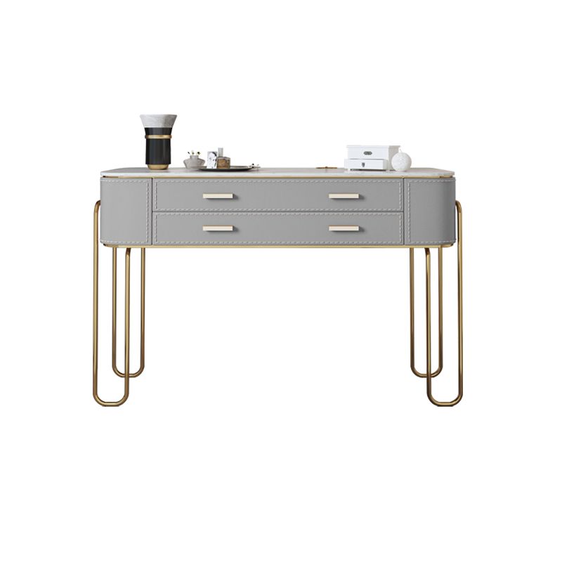 Specchio e 2 cassetti set di sgabelli da toeletta da toeletta per trucco grigio chiaro