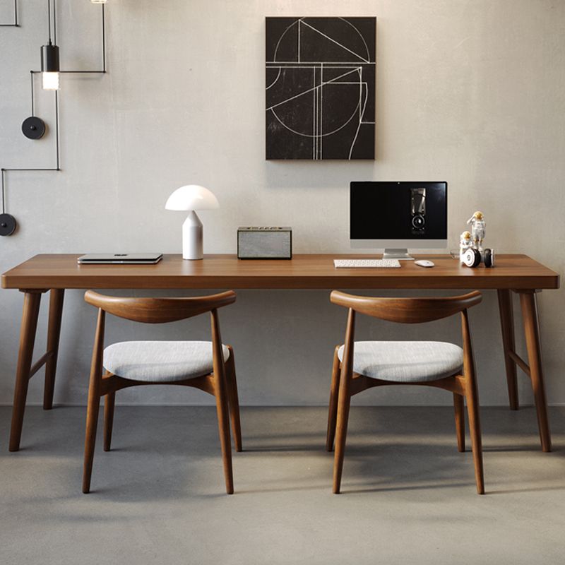 Modern Solid Wood Writing Desk H-Base 23.62" Wide Office Desk Clearhalo 'furn' 'furn_office_desk' 'Furniture' 'Office Desks' 'Office Furniture' 'office_desk' 1200x1200_25bed17d-1a09-4a41-a377-1c6a48e29d79