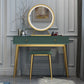 15.74" Wide Green Makeup Vanity Desk  Glam Vanity Tables with 2 Drawers