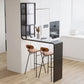 Stone Bar Dining Table Modern Bar Table with Pedestal and Glass Locker for Living Room Clearhalo 'Bar Furniture' 'Bar Tables' 'bar_tables' 'furn' 'furn_bar_tables' 'Furniture' 'furniture_bar_tables' 'Kitchen & Dining Furniture' 1200x1200_25bf2dcf-d93c-4009-8c6e-e1b72a9d827e