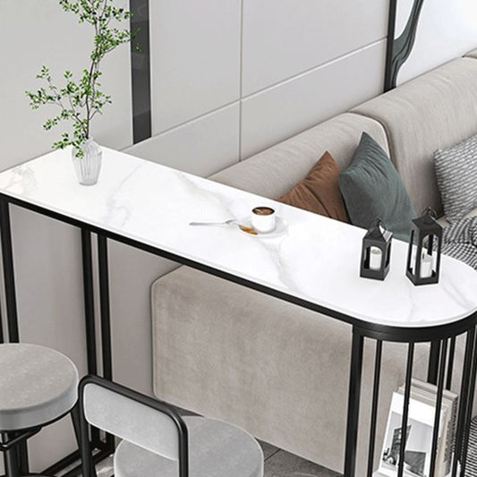 Modern Sintered Stone Bistro Bar Table Metal Base Bar Table with Storage for Home Clearhalo 'Bar Furniture' 'Bar Tables' 'bar_tables' 'furn' 'furn_bar_tables' 'Furniture' 'Kitchen & Dining Furniture' 1200x1200_25bfbb58-c5b6-4936-a6ca-146c6e9adc3d