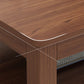 Modern 17.7" H Brown/ Natural Rectangle Wooden 4 Legs Coffee Table with Shelf