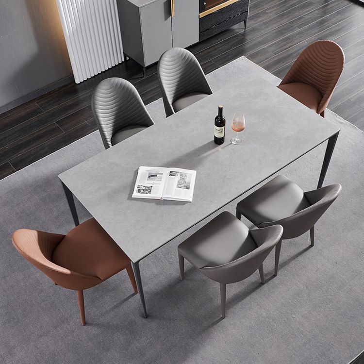 Parsons Matte afwerking Dineerstoel Designer Stijl Lederen vergaderruimte Zijstoel