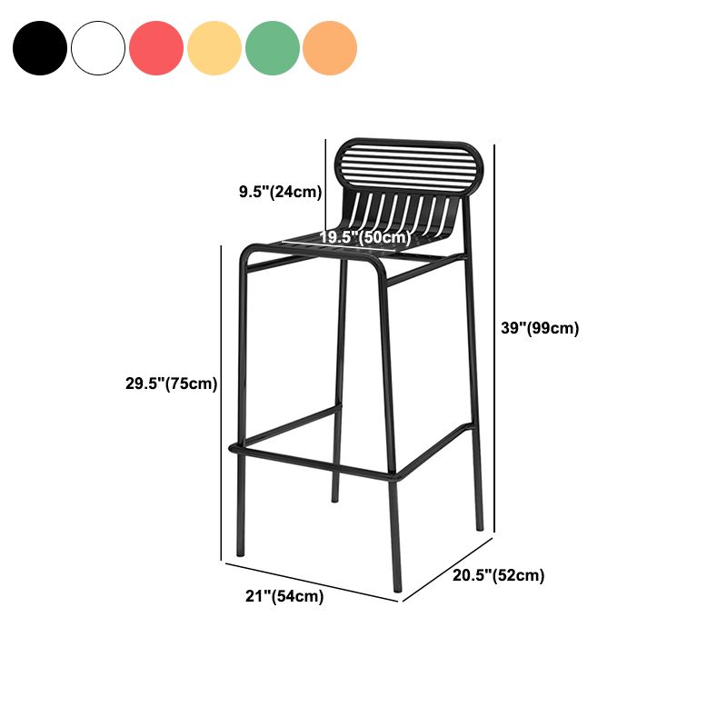 Modern Outdoor Counter Stool Rectangle Iron Footrest Counter Bar Stool Clearhalo 'Bar Furniture' 'Bar Stools' 'bar_stools' 'furn' 'furn_bar_stools' 'Furniture' 'Kitchen & Dining Furniture' 1200x1200_25c3b9c3-0225-4e6f-97c3-f4ec957c6d97