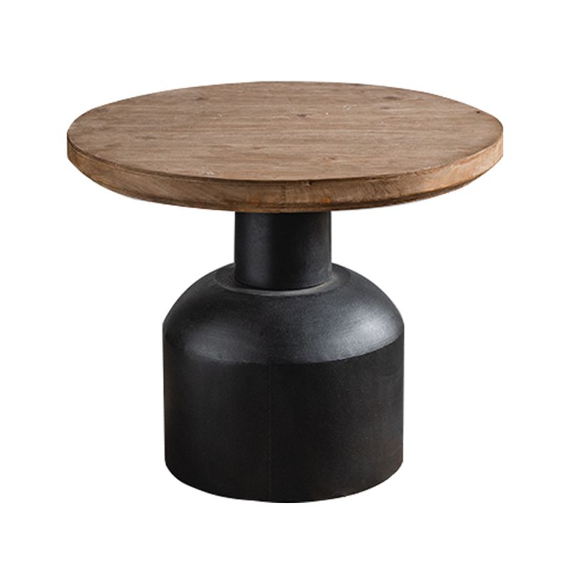 Rustic Corner Table Solid Wood Round Pedestal Side End Table