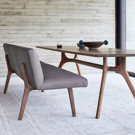 Tavolo da pranzo in legno massiccio naturale mobili rettangolari moderni con doppio piedistallo per la casa