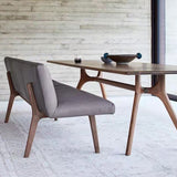 Table à manger en bois massif naturel meubles rectangulaires modernes avec double piédestal pour la maison