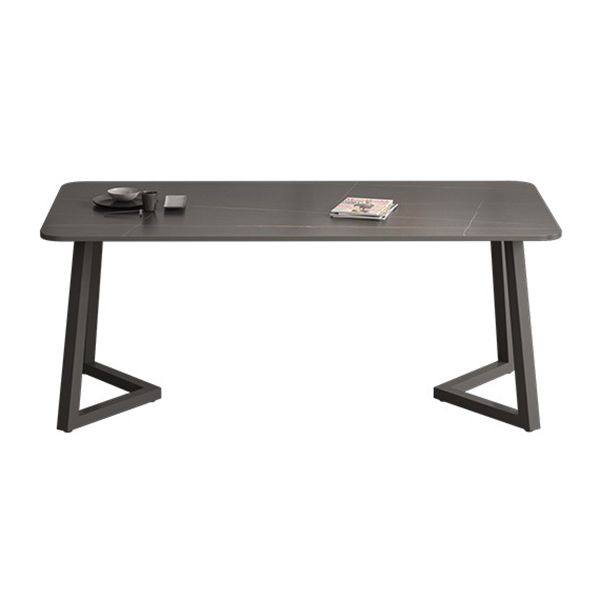 Industrial Style Dining Table Sintered Stone Rectangle Table for Home Clearhalo 'Dining Tables & Seating' 'Dining Tables' 'dining_table' 'furn' 'furn_dining_table' 'Furniture' 'Kitchen & Dining Furniture' 1200x1200_25c4fc86-9f3c-43f7-98f1-538ee2fa14d1
