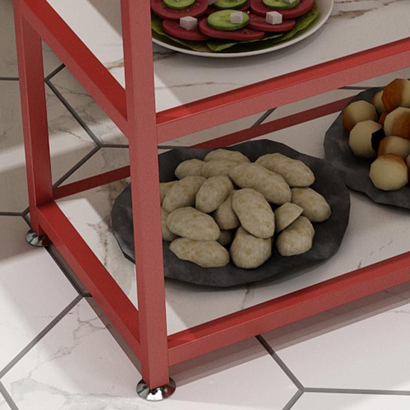 25.59"H Stationary Modern Prep Table Metal Prep Table for Home Use