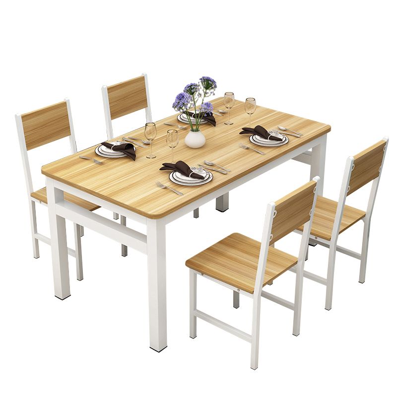 Modern Style Table with Rectangle Shape Standard Height Table and 4 Legs Base Clearhalo 'Dining Room Sets' 'Dining Tables & Seating' 'dining_room_set' 'Furniture' 'furniture_dining_room_set' 'Kitchen & Dining Furniture' 'kitchen&dining_furn' 'kitchen' 1200x1200_25c6313b-ae64-443f-8a0e-f9813b13a7dd
