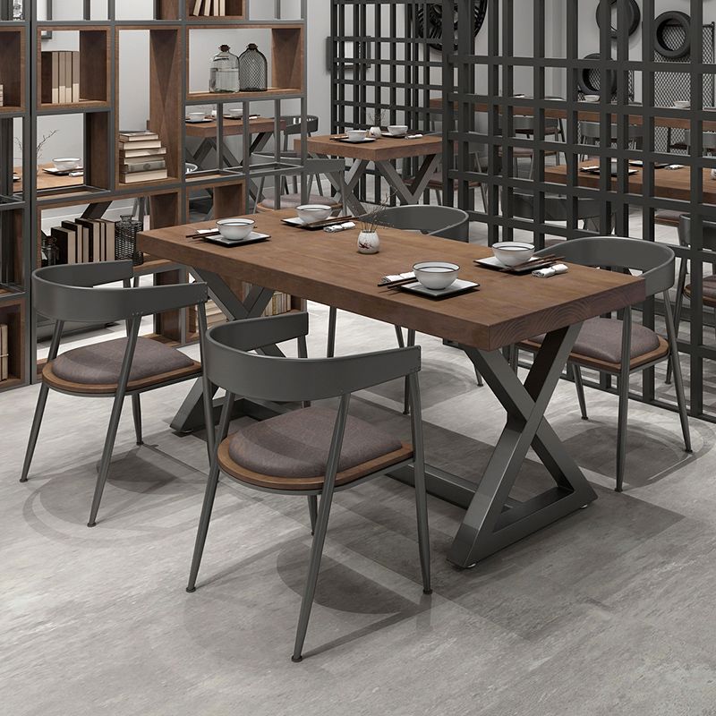 Tavolo da pranzo marrone scuro in legno set 1/4/5 pezzi Dinette industriale per casa